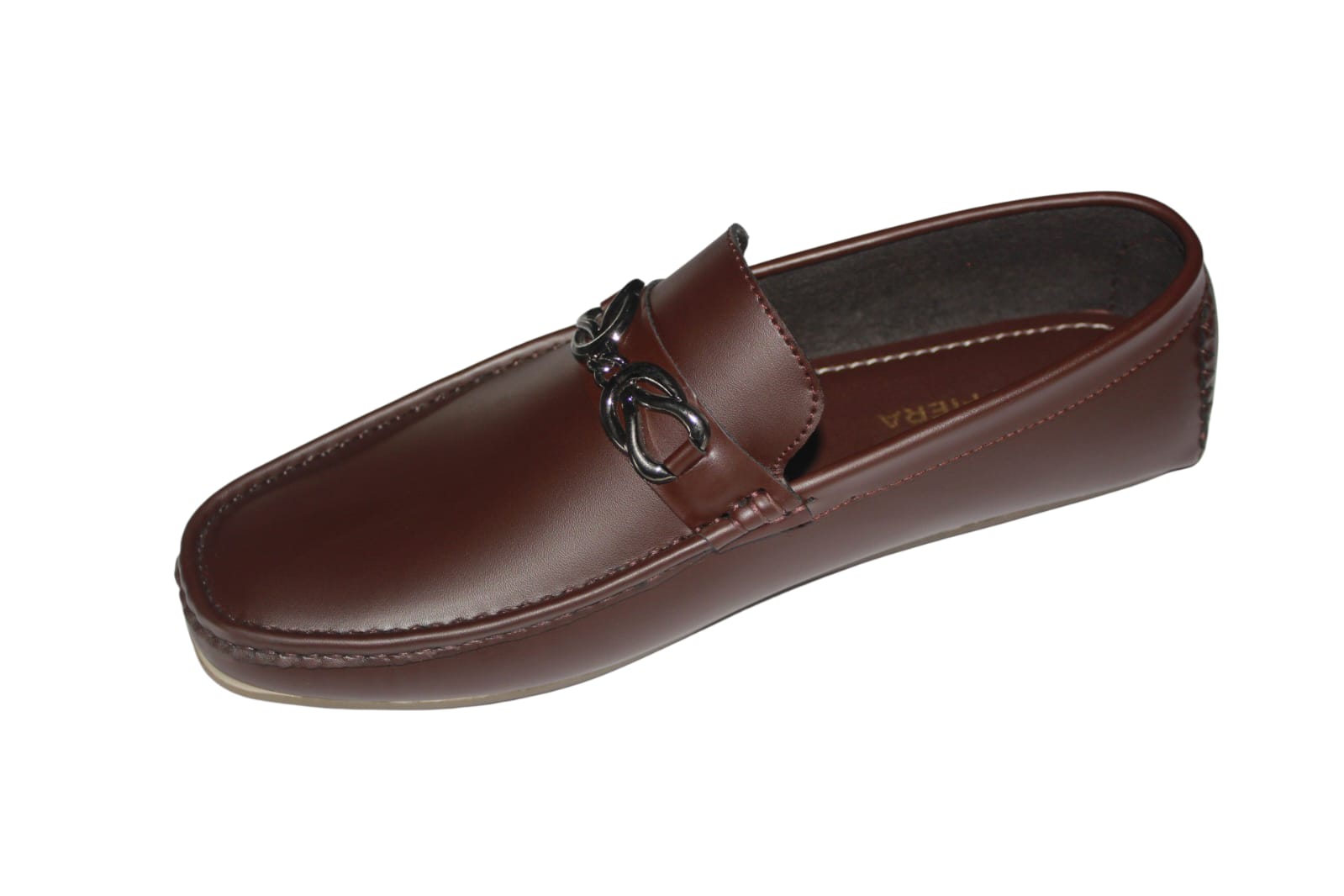 Saffiera Classic Burgundy Chain Loafer – Men's Brown Leather Slip-On