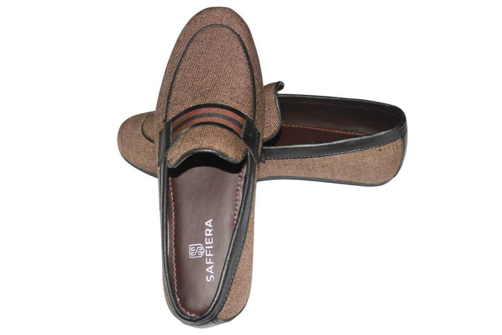 Saffiera Signature Bronze Textured Loafer – Men's Casual Slip-On Shoes