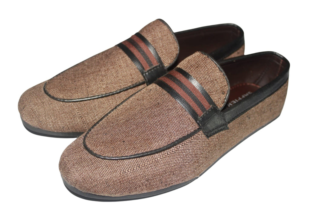 Saffiera Signature Bronze Textured Loafer – Men's Casual Slip-On Shoes