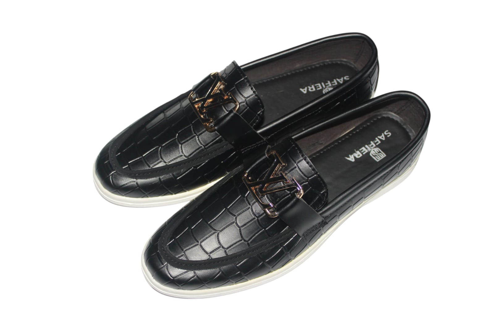 Saffiera Luxury Black Croc Loafer – Men's Designer Slip-On Shoes