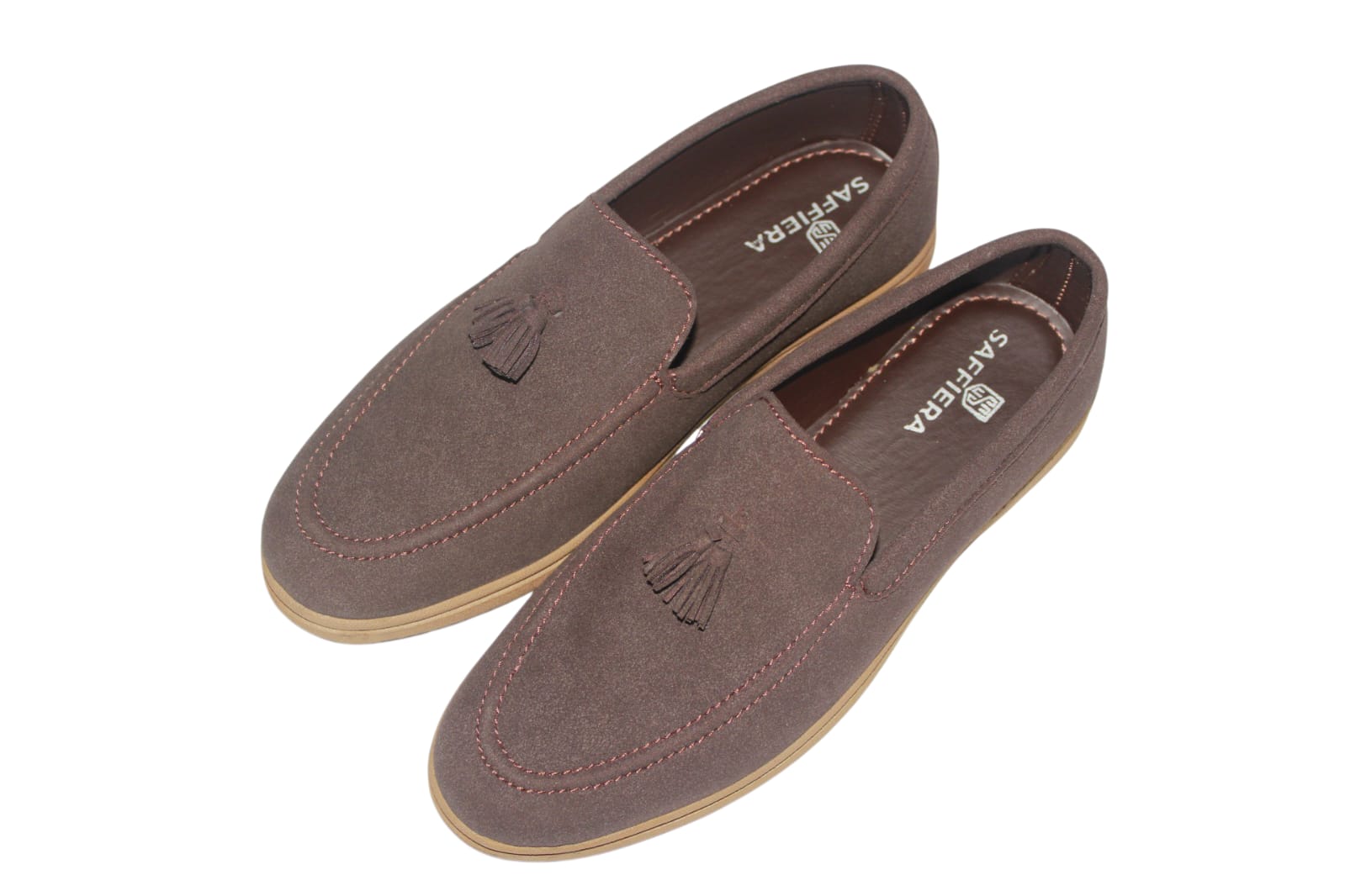 Saffiera Classic Taupe Tassel Loafer – Men's Suede Slip-On Shoes