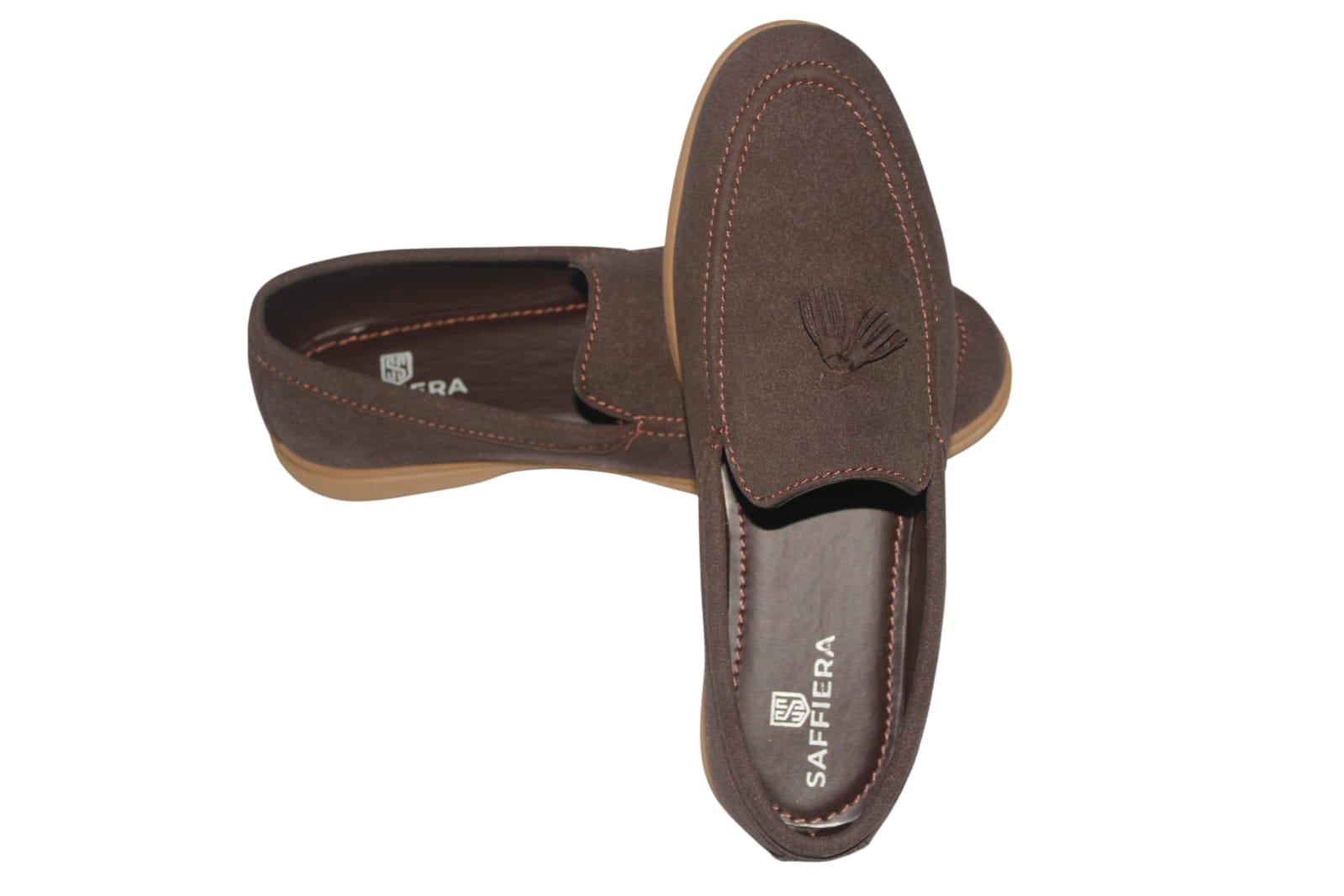 Saffiera Classic Taupe Tassel Loafer – Men's Suede Slip-On Shoes