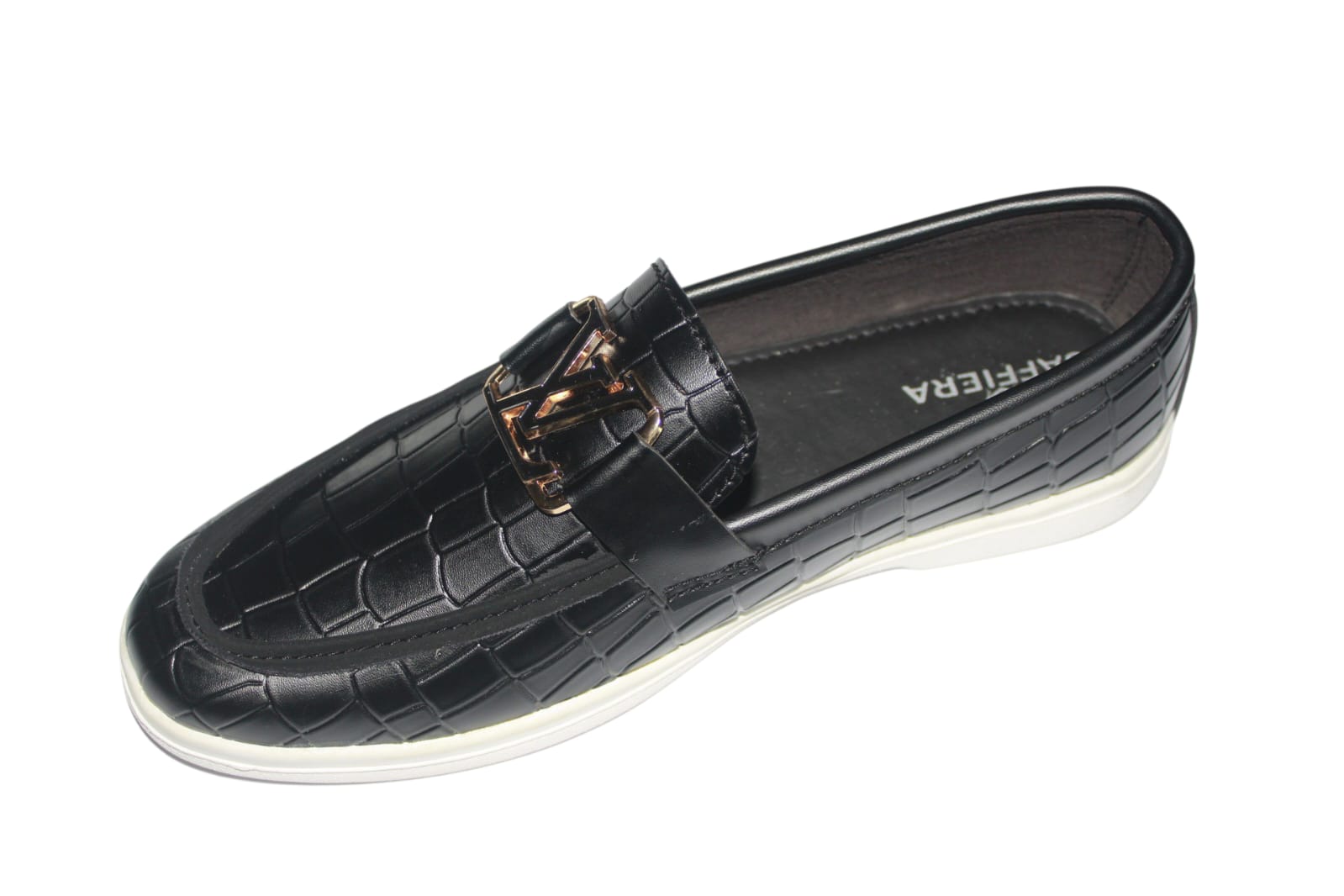 Saffiera Luxury Black Croc Loafer – Men's Designer Slip-On Shoes