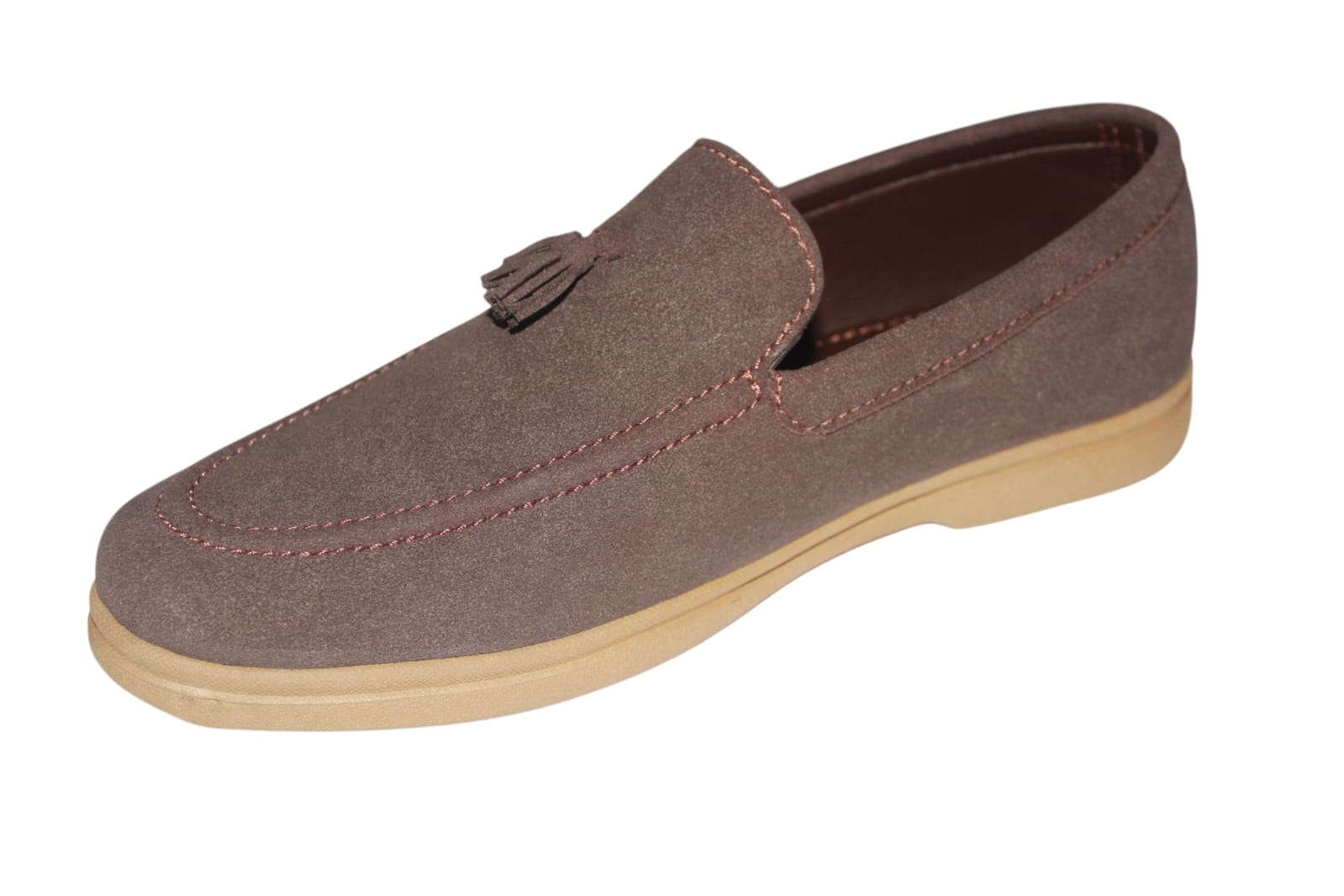 Saffiera Classic Taupe Tassel Loafer – Men's Suede Slip-On Shoes